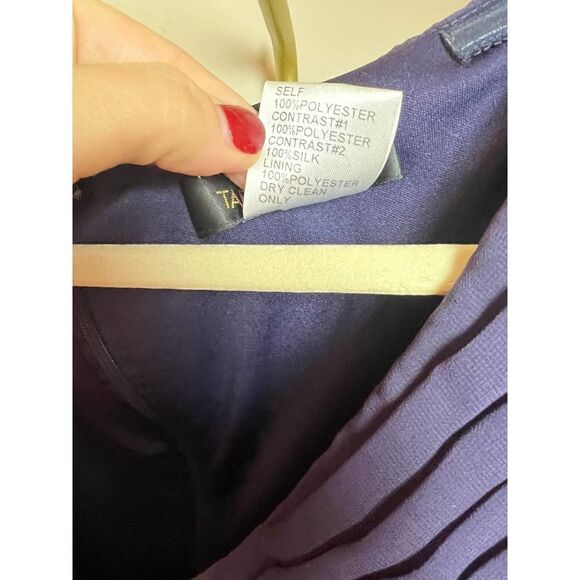 TADASHI SHOJI Purple Jeweled Embellished Silk V-neck Cocktail Dress Sz. 2 - Picture 7 of 7